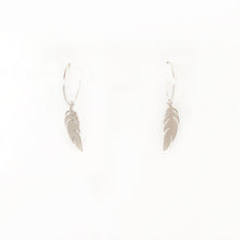 Load image into Gallery viewer, Hoop with Feather Sterling Silver
