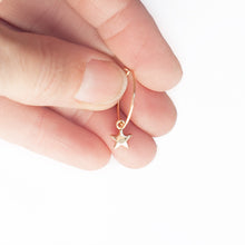 Load image into Gallery viewer, Earring Hoop with Star Gold Filled
