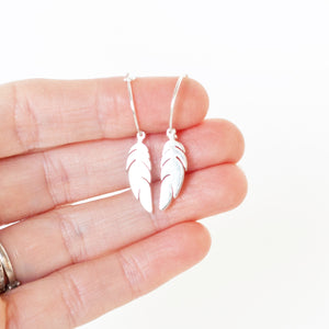 Hoop with Feather Sterling Silver