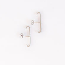 Load image into Gallery viewer, Earring Post Bar with Cubic Zirconia in Sterling Silver
